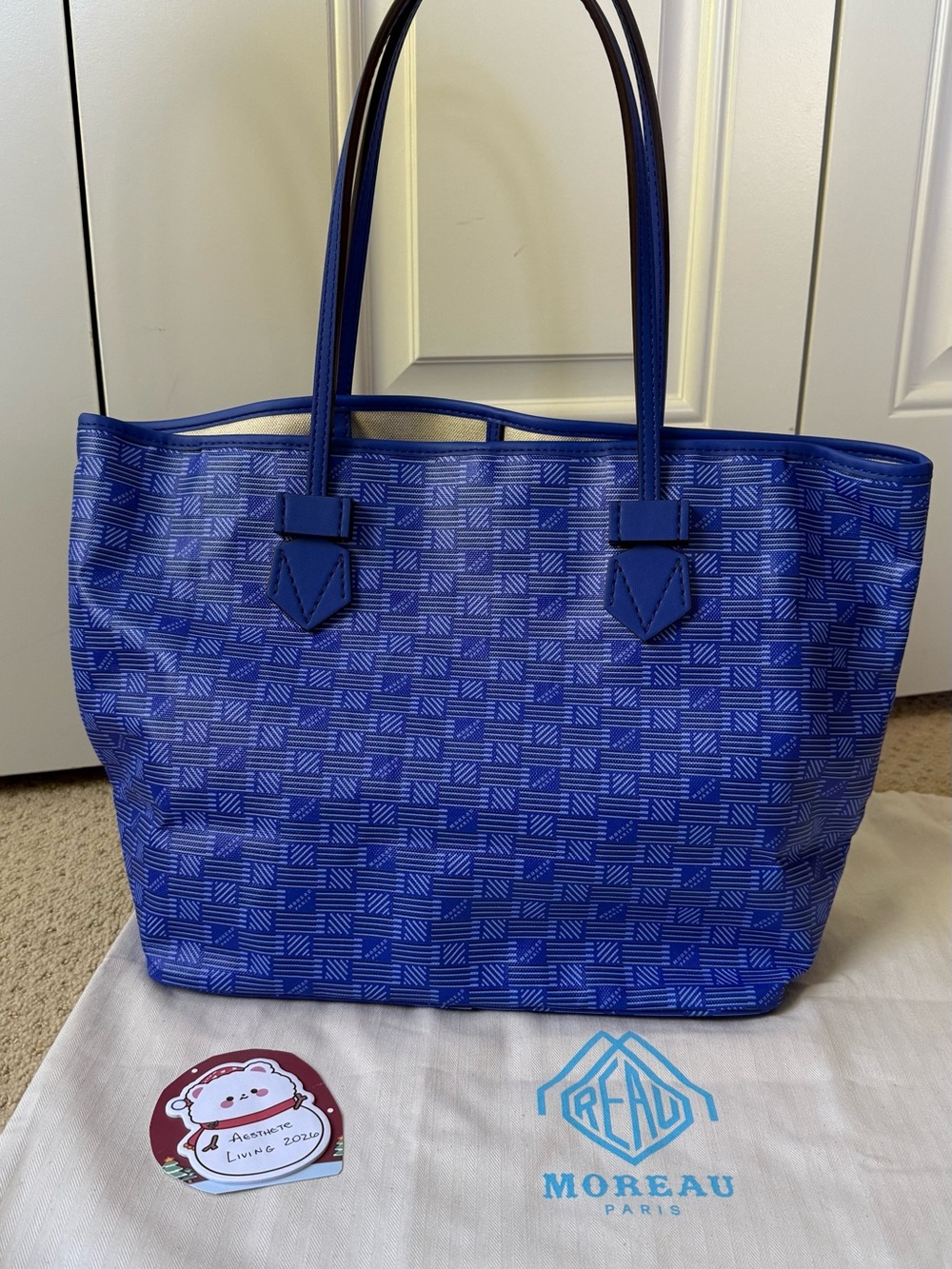 Moreau Paris St Tropez MM Tote Bag in Deep Blue - Picture 3 of 11